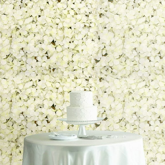 Miumaeov 20 Pieces White Artificial Flower Panels Mat Wall Backdrop for Indoor Outdoor Decor 24"Lx 16"W