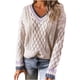 thumbnail image 2 of Pntutb Blusa informal de manga larga con cuello en V y retazos de color sólido para mujer Pntutb Pntutb-3226, 2 of 5