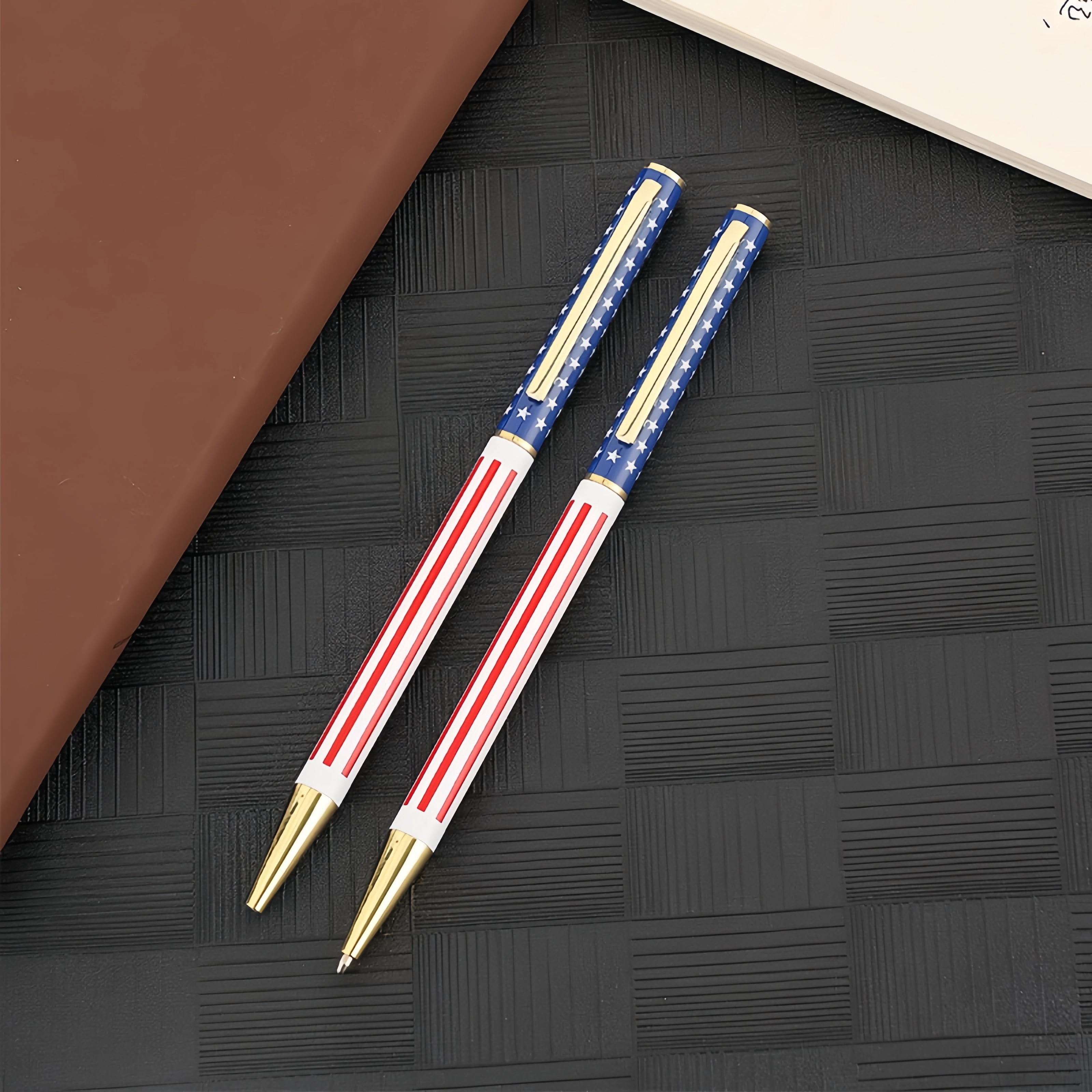 20 Pack American Flag Ballpoint Pens – Metal Patriotic Pens, Smooth Writing USA Flag Pens for Office, Teachers & Gifts