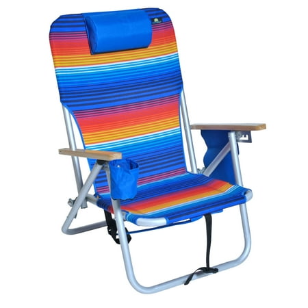 Deluxe 4 position Aluminum Backpack Chair with Drink Holder & Dry Cell Pouch