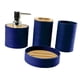 thumbnail image 4 of Juego de 4 accesorios de baño, soporte para cepillo de dientes, decoración para baño, jabón azul oscuro, 4 of 9