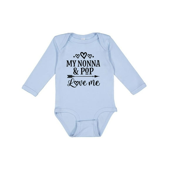 Inktastic Nonna and Pop Love Me Girls Long Sleeve Baby Bodysuit