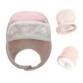 thumbnail image 2 of Sombrero Qarigey para niños pequeños con manoplas cómodas de lana de Algodón rosa, 2 of 6