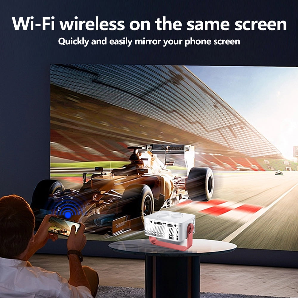 Mini Projector with WiFi , Native 1080P Projector , Projectors for Outdoor Movies Home Theater Built-in Speaker Android11 Dual WiFi6 Allwinner 1080p Compatible with iPhone/Android/PS4/Laptop