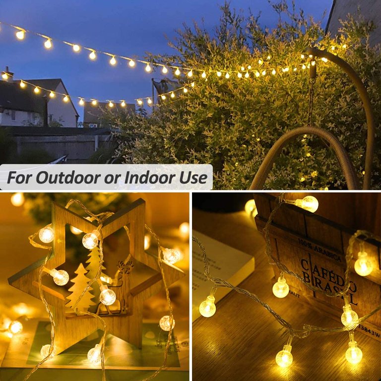 Led String Lights, Battery Operated Led Bulb Fairy String Light Hanging  Light For Bedroom Living Room Wedding Birthday Patio Party Indoor Outdoor  Decor Vintage Bubble Shell Lamp Camping Lamp 3aa Battery Lamp
