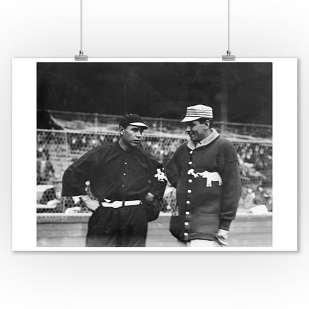World Series Panoramic Photo - Chief Meyers (Giants) & Chief Bender (A's), World Series, Baseball Photo (9x12 Art Print, Wall Decor Travel Poster)