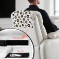 thumbnail image 6 of SCRAWLGOD Paws Print Black Beige 1 Piece Recliner Headrest Protector Non Slip Waterproof Headrest Cover PU Leather Recliner Head Rest Cover for Sofa,Office Chair 17x27 in, 6 of 7