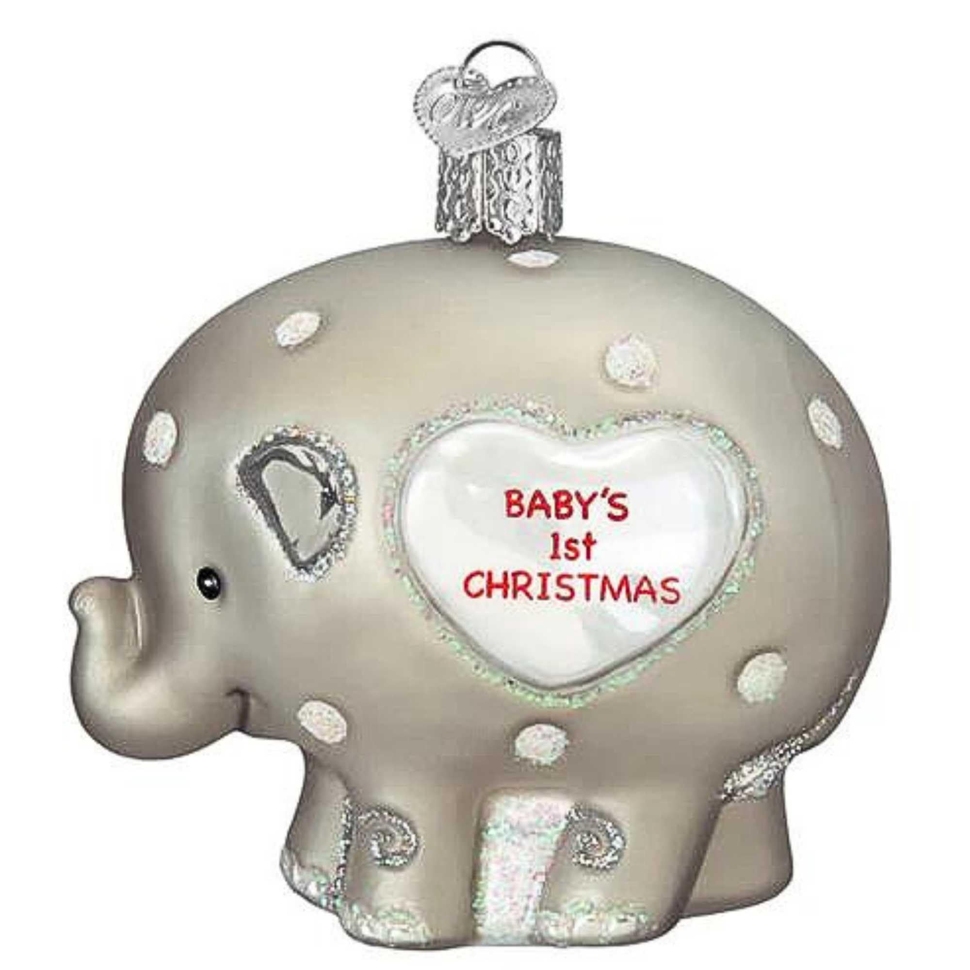 Old World Christmas Baby's 1st Elephant Hanging Ornament, 3.25-inch Height, Holiday Decoration
