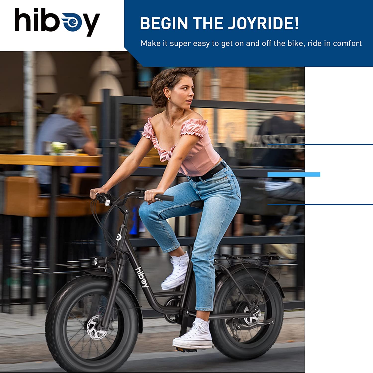 Hiboy EX6 Electric Bike for Adults, 20" 4.0 Fat Tire Step-Thru E Bike 500W Brushless Motor, 48V 15AH Removable Battery Ebike  Shimano 7 Speed with Electric Horn - image 2 of 6