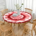 thumbnail image 3 of Red White Tie Dye Mandala Pattern Round Fitted Tablecloth with Elastic Edge,Dining Table Cover Waterproof,Outdoor Round Tablecloth for Camping,Dining,Indoor and Outdoor, 3 of 7