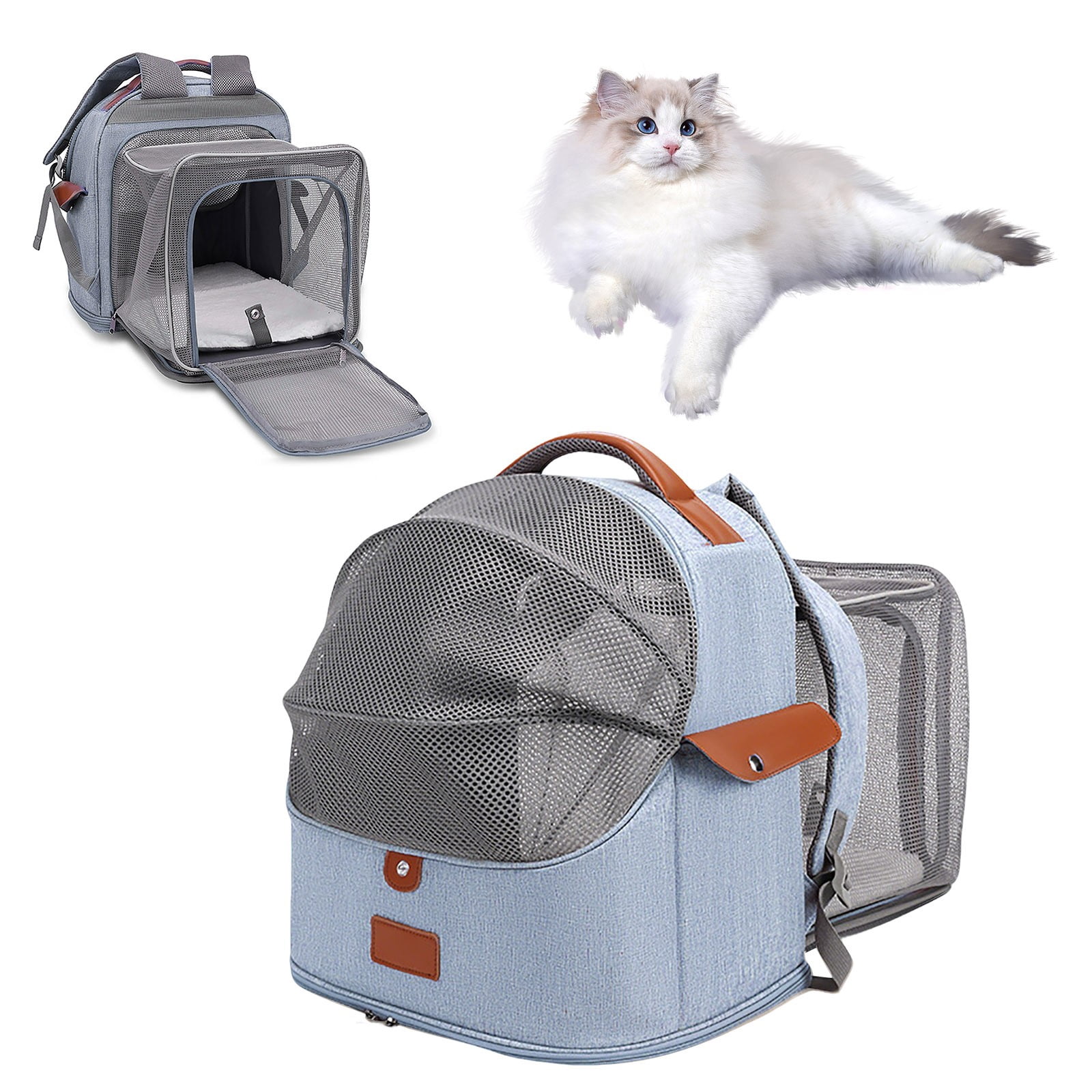 Pet Backpack Nylon Comfortable Chew Resistant for Cats Dogs Indoor Outdoor Travel Hiking