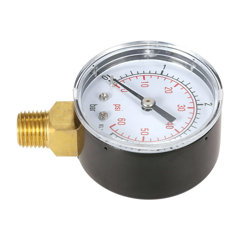 Carevas 50mm 0~60psi 0~4bar Pool Filter Water Pressure Dial Hydraulic Pressure Gauge Meter Manometer 14 inch NPT Thread, Size: 2