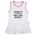 thumbnail image 1 of Daddy's Little Rolling Buddy Funny Dresses For Baby, Newborn Babies Skirts, Infant Princess Dress, 0-24M Kids Graphic Clothes (White Sleeveless Dresses, 0-6 Months), 1 of 4