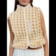 thumbnail image 2 of Chaleco de Cuadros para Mujer, Sin Mangas, de Forro , de Invierno, con Cuello Alto, Cremallera y Bolsillo en el Pecho. Amarillo L, 2 of 9