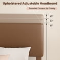 thumbnail image 6 of Frostbloom Full Size Faux Leather Platform Bed Frame with Adjustable Headboard, Dark Brown, 6 of 9