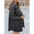 thumbnail image 5 of Hirigin 2025 Jean Jackets for Women Fashion Denim Jacket Western Oversized Shacket Jacket Button Up with Pockets, 5 of 6