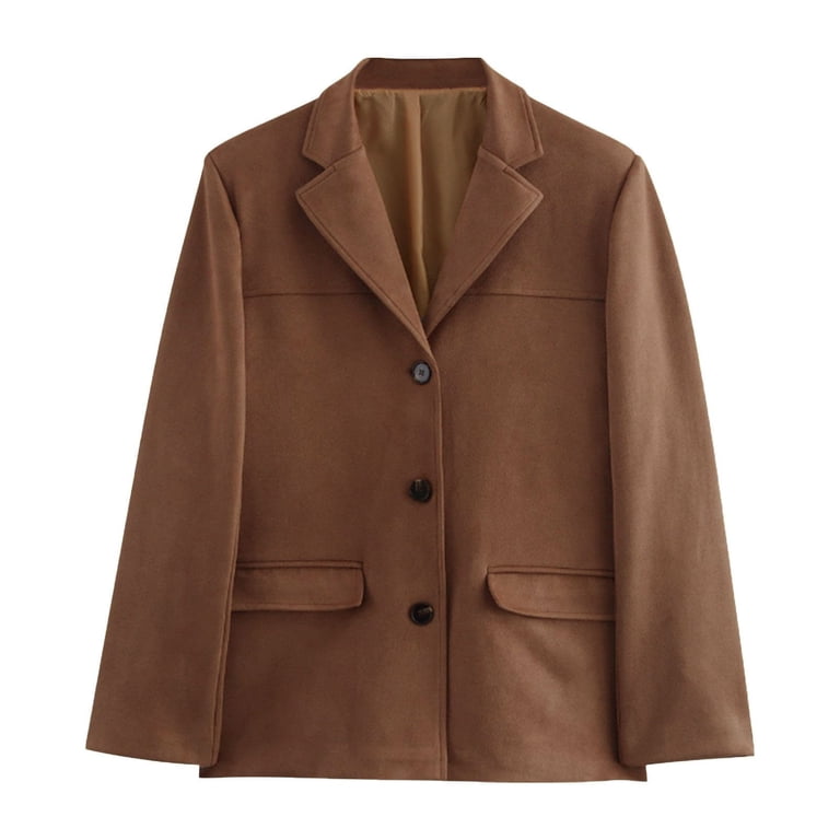 jtjvou Suede Jackets for Women 2025 Brown Faux Leather Jacket Old