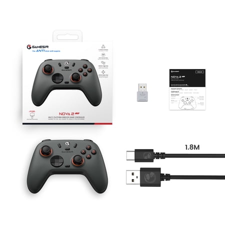 GameSir Nova2 Lite ミッドナイトグレイ 無線＆有線ゲーミングコントローラー GAMESIRNOVA2LITEGY 返品種別A