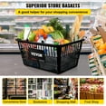 thumbnail image 2 of VEVOR Shopping Basket, 16.9 x 11.8 x 8.07 in/42.8 x 30 x 22 cm((L x W x H), Cast-Iron Handle and Stand, Set of 12 Store Baskets with Durable PE Material Used for Supermarket, Retail, Bookstore, Black, 2 of 9
