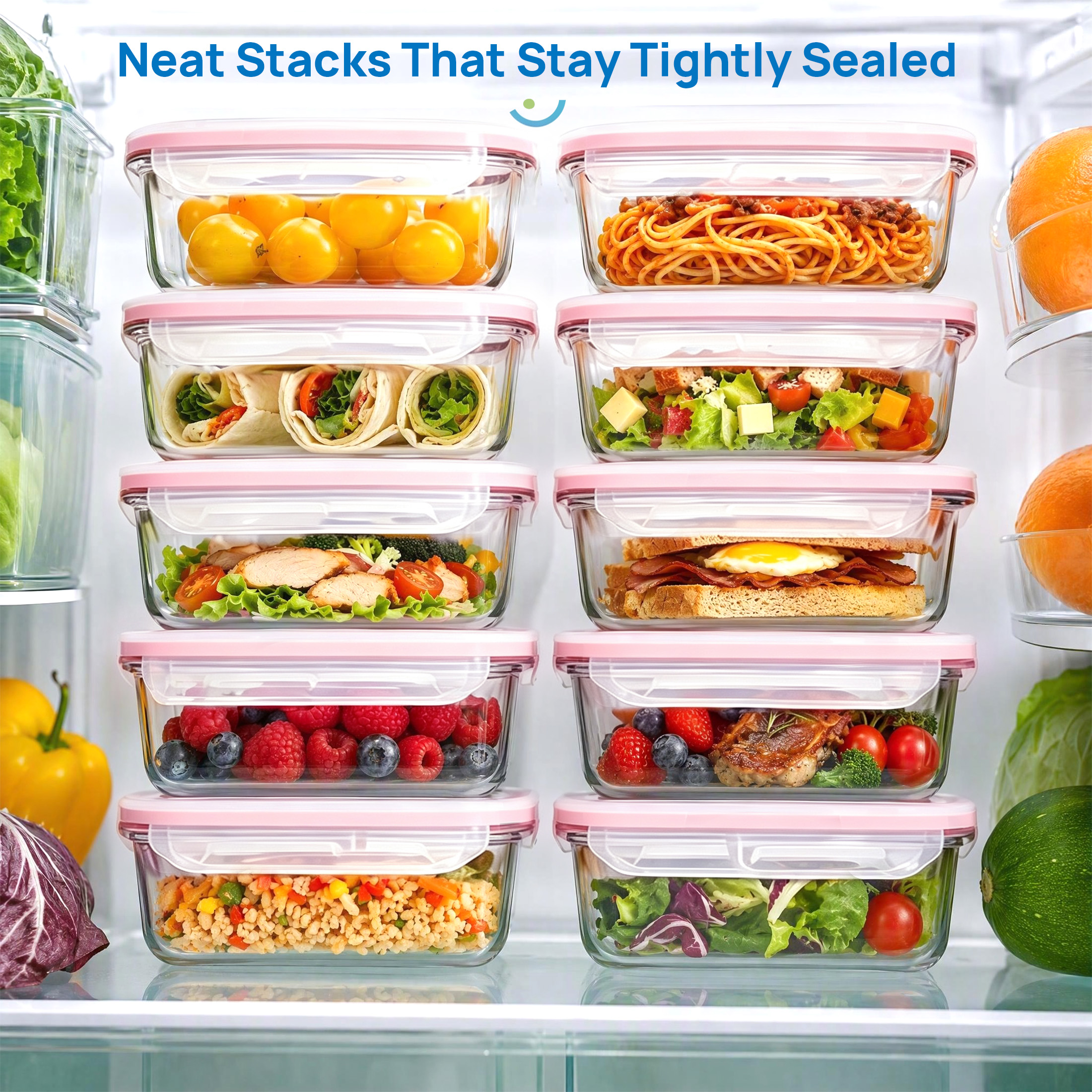 Sindcom Glass Food Storage Containers, 22oz, 10 Pack photo 7