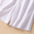 thumbnail image 4 of WIZUTIZ Bermuda Shorts for Women Long Wide Leg Leisure Sports Baggy Shorts High Waist Solid Trousers Knee-Length with Pockets Pleated Trousers for Ladies Fitness Travel White Linen, 4 of 6