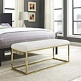 thumbnail image 2 of Modway Anticipate Velvet & Stainless Steel Bedroom Bench in Gold and Ivory, 2 of 5