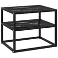 thumbnail image 1 of vidaXL Table Console Noire 50x40x40 cm Verre Trempé, 1 of 4