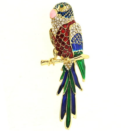Parrot Pin Brooch - Multicolor Enamel Parrot Pin Brooch