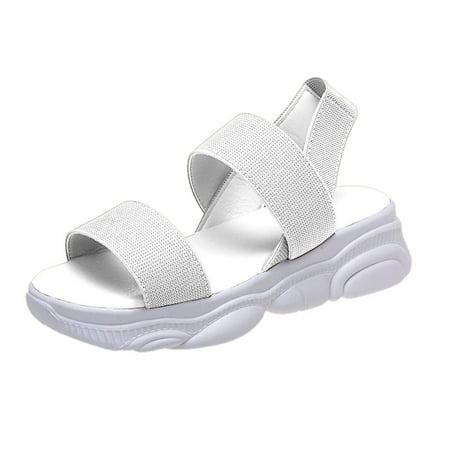 

Women s Sport Sandals Elastic Ankle Strap Open Toe Slip On Sandals EVA Platform Sandals Comfortable Walking Shoes
