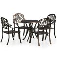 thumbnail image 2 of vidaXL 5 Piece Bistro Set Cast Aluminium Bronze, 2 of 12