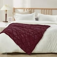 thumbnail image 2 of Home Soft Things Ashley Brushed Fauxfur Throw with Sherpa and Borrego Backing Burgundy 50" x 60" Faux Fur, Microfiber, Sherpa Modern & Contemporary,, 2 of 5