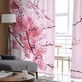 thumbnail image 5 of Pink Gradient Dense Cherry Blossom Flowers Tulle Curtains for Living Room Bedroom Modern Kitchen Sheer Curtain for Voile Curtain, 5 of 7