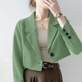 thumbnail image 4 of Luxalzxs Women's Cropped Blazers & Suit Jackets Business Casual Blazers Long Sleeve Open Front Work Suit Office Blazer Jackets, 4 of 5