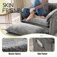 thumbnail image 4 of KYLE & KAY Deep Seat Sofa Couch, Comfy Cloud Couch with Thick Armrests and Ottoman, Single Sofa Bed for Living Room, Bedroom, Office, Dark Grey, 4 of 7