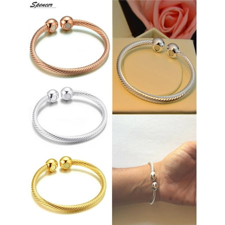 Magnetic Bracelets Gold Spencer Women Men Copper Magnetic Bracelet Therapy Magnets Bangle for Arthritis Pain Relief