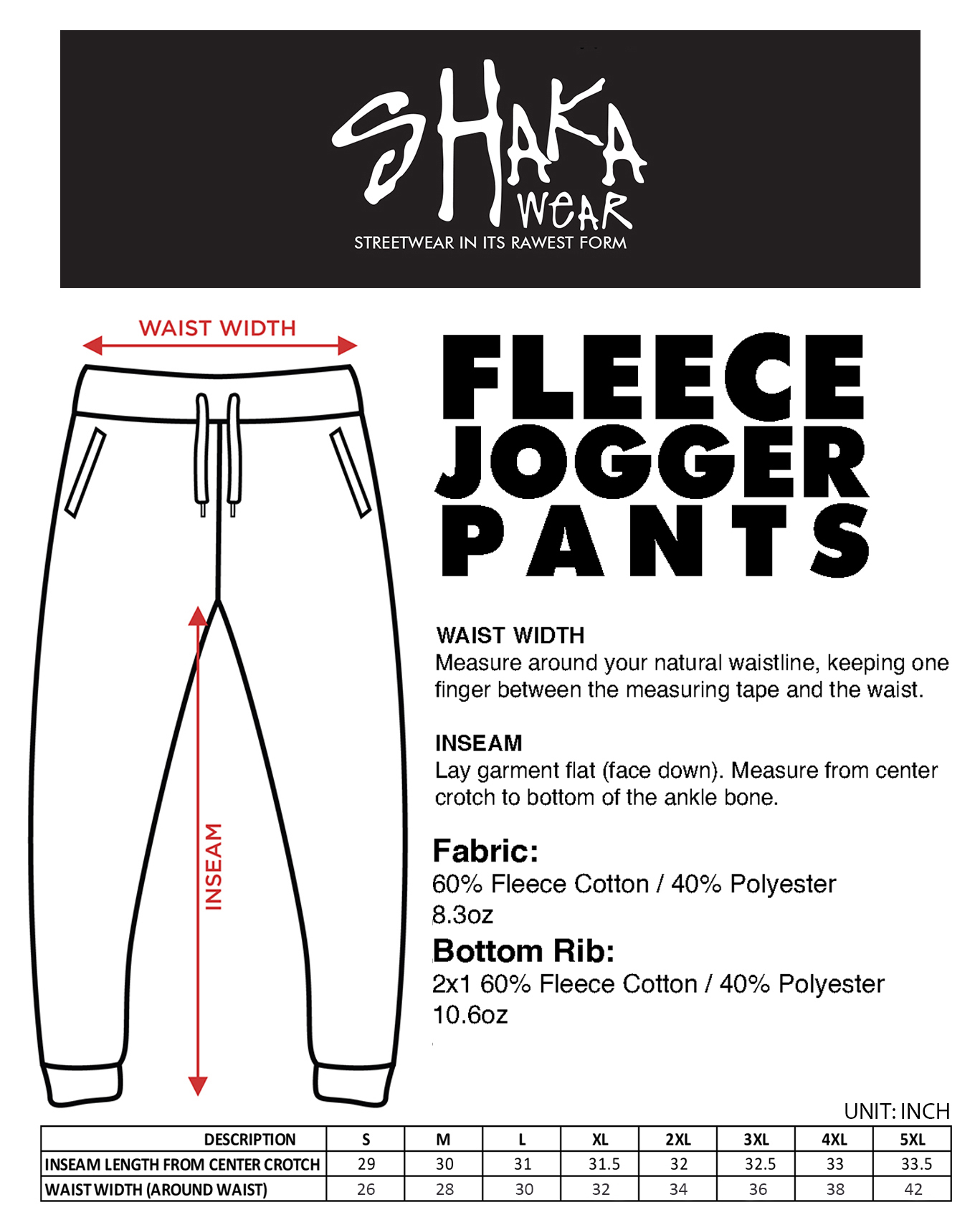 Shaka Wear Mens Slim Fit Medium Heavy Cotton Fleece Joggers Full Length Sweatpants S~5XL - image 3 of 7