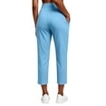 thumbnail image 4 of Guluxicc Women's Golf Pants Elastic Waist Straight Leg Long Trousers Business Casual Wear for Summer Casual Outfits, 4 of 8
