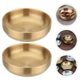 thumbnail image 2 of 2Pcs Stainless Steel Sauce Dish Bowl Heat Insulation Bowl Kitchen Supply Golden, 2 of 9