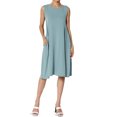 thumbnail image 1 of TheMoogan Women's Basic Sleeveless Crew Neck Knee Length A-Line Jersey Pocket Swing Dress, 1 of 6