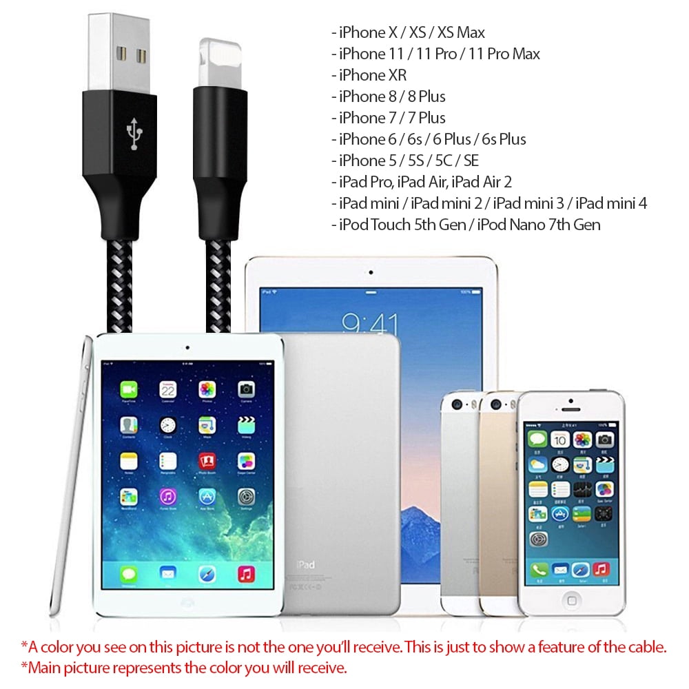 BoLTT iPad Charger 2.4A 12W USB Charger Pad 4/Mini/Air/Pro Compatible with iPhone X/8/8Plus/7/7Plus/6s/6sPlus/6/6Plus/SE/5s/5 6FT Charging Cable Pod 