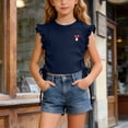 thumbnail image 2 of UAYOTSE Girls Shirts Short Sleeve Soft Cotton T-Shirts Plain Tees Tops Clothes for Kids,Sizes 1-2 Years, 2 of 6