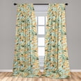 thumbnail image 2 of Floral Scene Window Curtains, Botany Design Garden Vibes Summer Flowers Vintage on Minty Back, Lightweight Decor 2-Panel Set with Rod Pocket, Pair of - 28"x95", Almond Green Earth Yellow, by Ambesonne, 2 of 3
