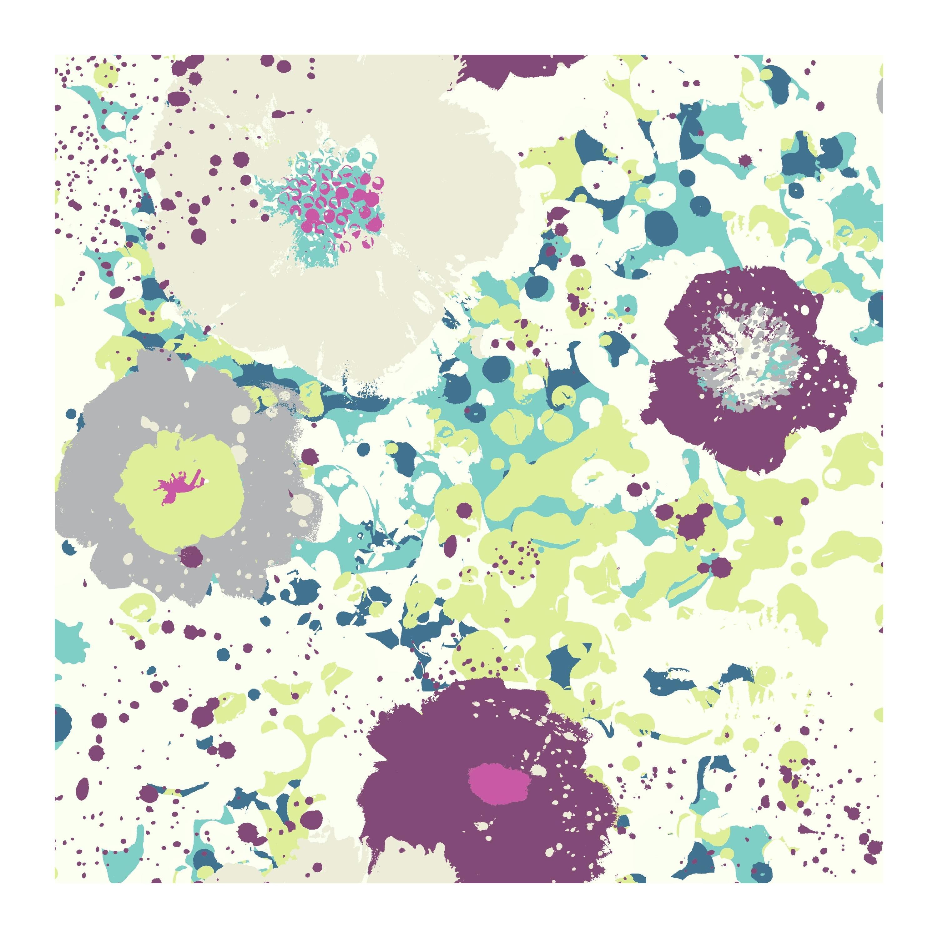 York Wallcoverings Spontaneity Wallpaper Teal/Plum