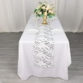 BalsaCircle 12x108 in White Black Mesh Wavy Embroidered Sequins Table ...