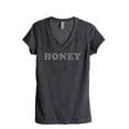 thumbnail image 1 of Thread Tank Honey Women's Fashion Relaxed V-Neck T-Shirt Tee Charcoal Small, 1 of 4