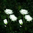 thumbnail image 1 of FloreceBien Luces solares de jardín, decoraciones navideñas para patio, luces solares de flores de rosas con 6 flores de rosas, impermeables para jardín, patio, decoración de caminos, paquete de 2, 1 of 6