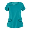 thumbnail image 2 of DPTALR T-Shirt à Manches Courtes Col en V avec Poche pour Femmes, 2 of 4