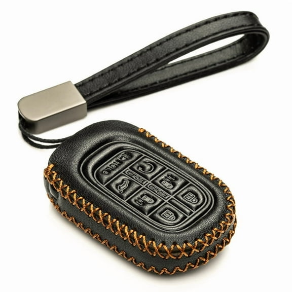 Vitodeco Leather Key Fob Cover Case Protector Compatible with Honda Odyssey (2025 - 2026 Models) - 7 Buttons, Black