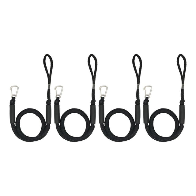 Cuerda De Barco Bungee Dock Line Para PWC Para Pontón, Barco De Pesca, Kayak, Canoa, Accesorios, Negro, 4 Uds. Sunnimix Líneas de muelle de bungee