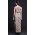 thumbnail image 2 of Bimba Ikat Ladies Crew Neck Waist String Print Maxi Dress with Side Slits Summer Wear-XX-Large, 2 of 6